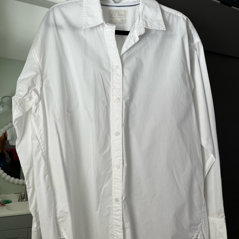 J. Crew White Button-Up Blouse